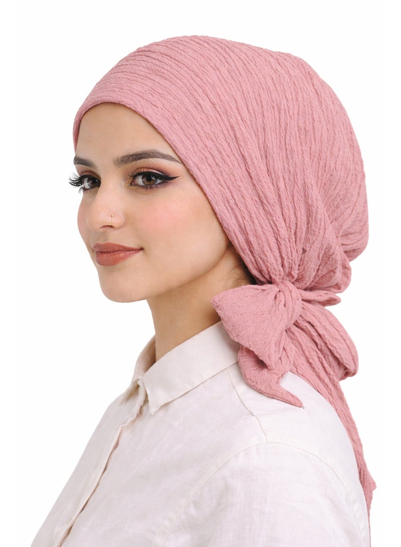 Women's Pleated Turban - Comfortable, Sweat-Wicking Fabric in Cashmere - Image 1